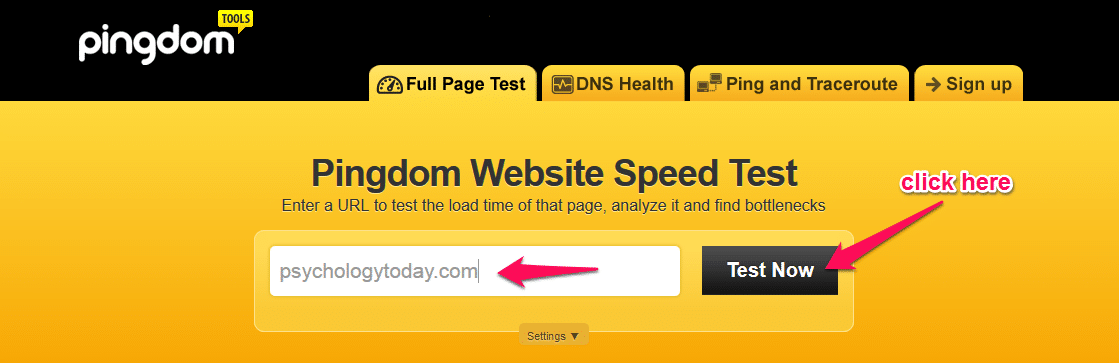 Pingdom Website Speed Test