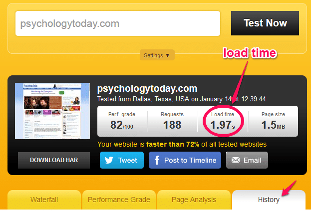 pingdom load time